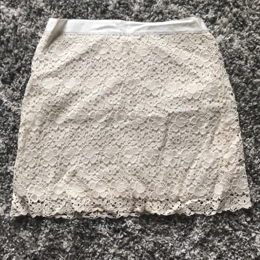 Loft White Skirt
